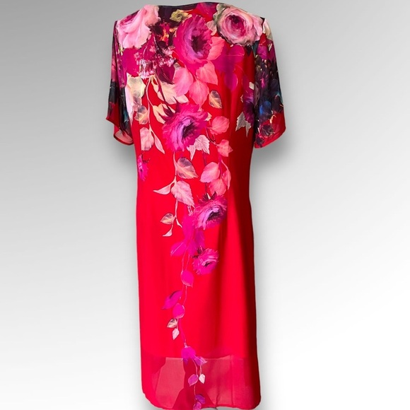 Vicky and Lucas Red Floral Dress. - Picture 2 of 6